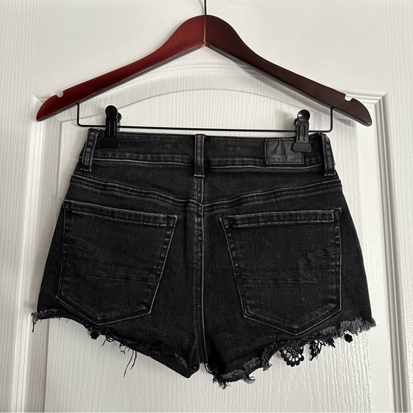 American Eagle Outfitters Black US 0 Super Super Stretch X Hi-Rise Shotie - Picture 14 of 16
